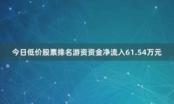 今日低价股票排名游资资金净流入61.54万元